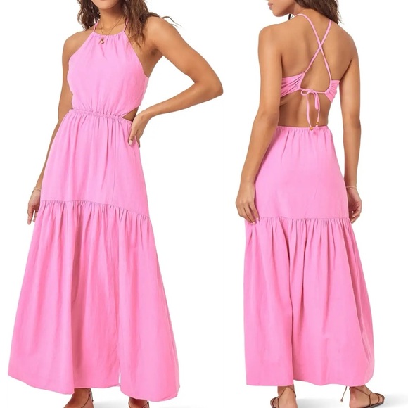 Revolve L*SPACE JAIDE DRESS IN GUAVA LARGE NWT - Picture 2 of 16